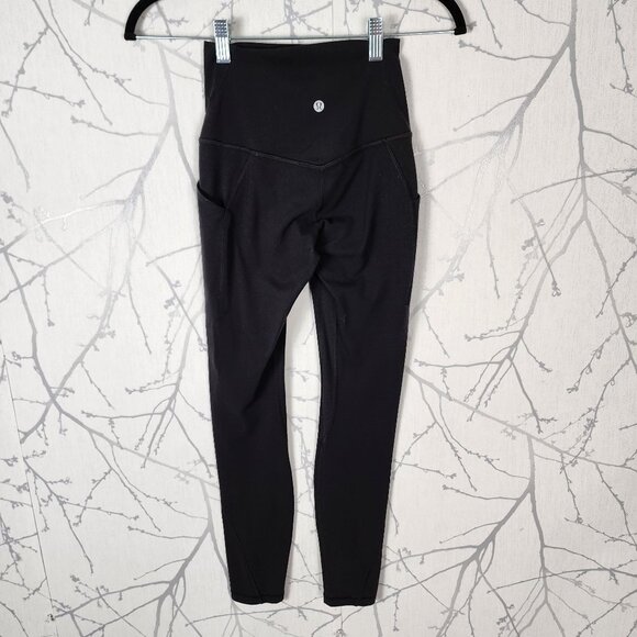Lululemon Black Nulu High Rise Align Pants With Pockets 25" - Picture 3 of 5